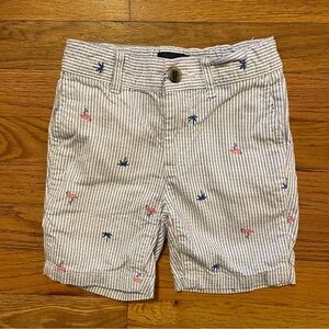 Children’s Place | Pinstripe Tropical Animal Shorts | 4t